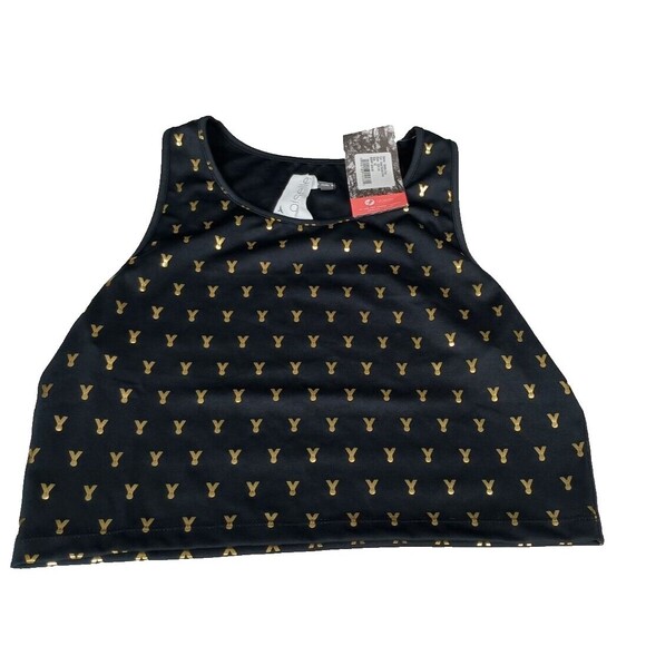 Oiselle Womens Tank Gold Mettle Crop Size 10 M-L Black Athletic Workout Yoga - Picture 1 of 8
